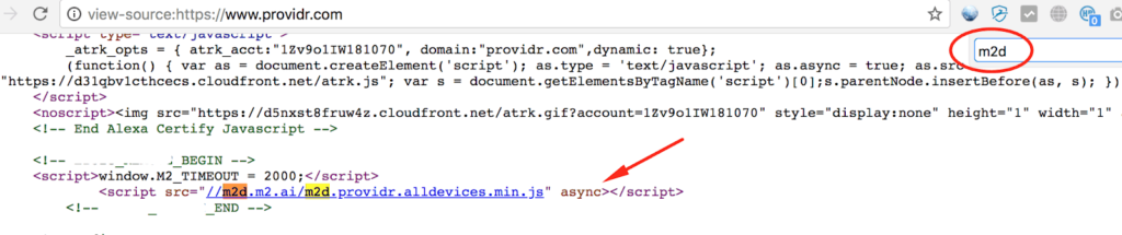 Your Header Bidding script (M2HB) is not loading asynchronously. MonitizeMore